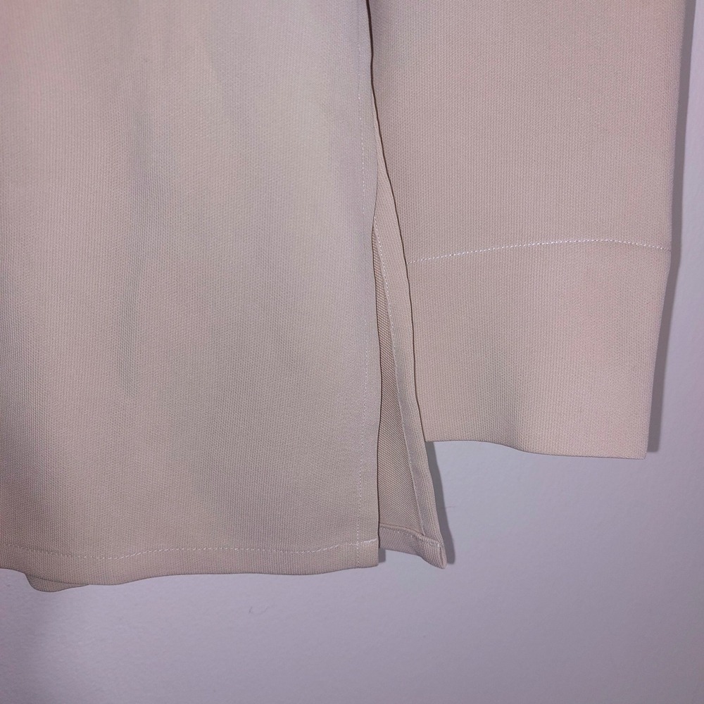 Pablo Paris Women's Vintage Beige Tailored Ribbed Blazer Jacket Size 36 - Picture 4 of 12
